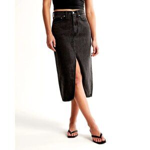 Abercrombie & Fitch Black Midi Skirt
